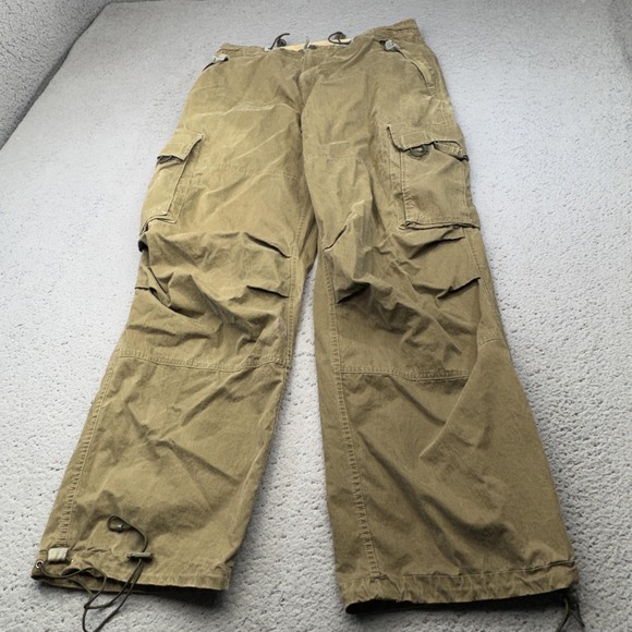 Abercrombie & Fitch Paratrooper Pants Men Large 36x31 Green Cargo Cinch Y2K 2000